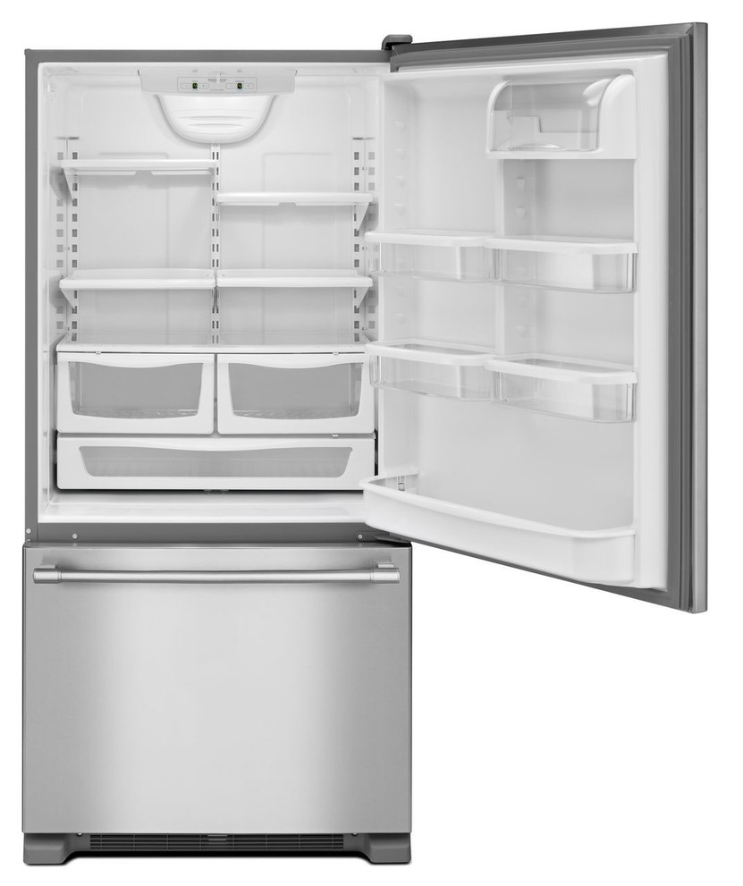 Maytag 22 Cu. Ft. Bottom Mount Refrigerator 33-Inch Wide in Fingerprint Resistant Stainless Steel