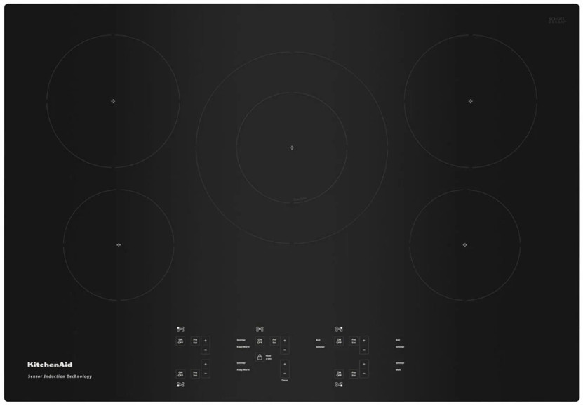 KitchenAid 30 Black 5-Element Sensor Induction Cooktop