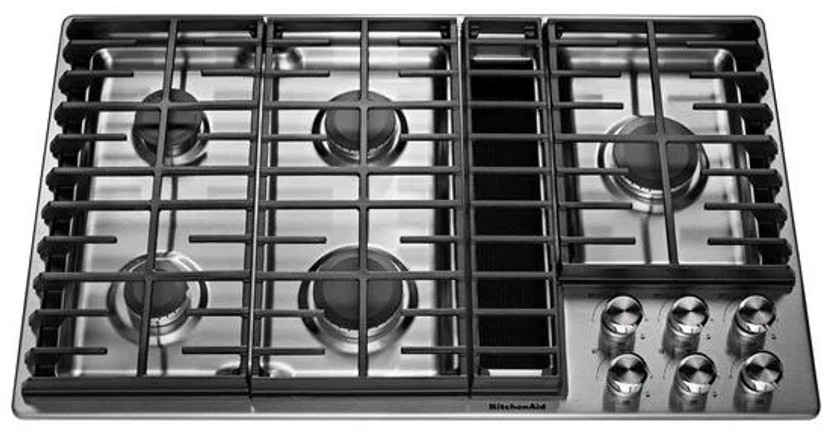 KitchenAid 36 Stainless Steel 5 Burner Gas Downdraft Cooktop