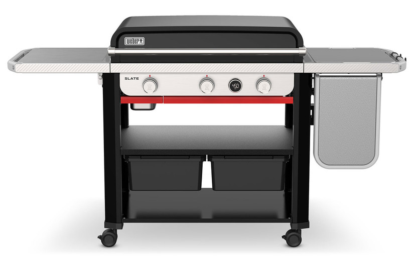 Weber Griddle Slate Rust-Resistant 30 Inch With Side Table In Black