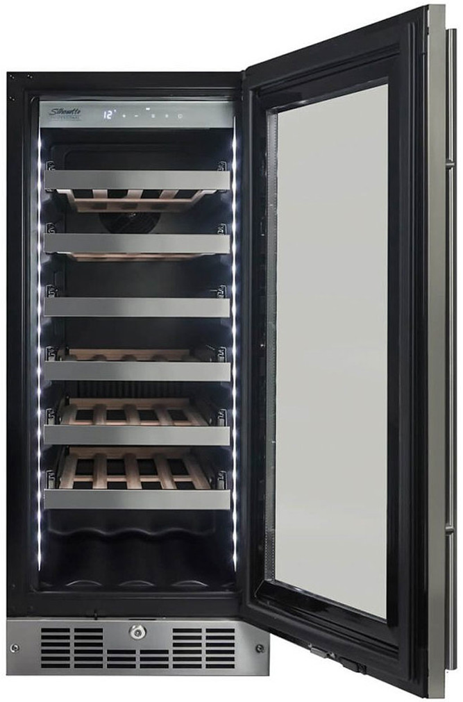 Danby Silhouette Tuscany 3.1 Cu. Ft. Wine Cooler 15-Inch Wide in Stainless Frame