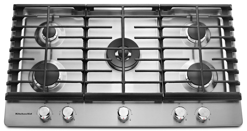 KitchenAid 36 Stainless Steel 5-Burner Gas Cooktop