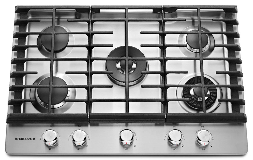 KitchenAid 30 Stainless Steel 5-Burner Gas Cooktop With Griddle