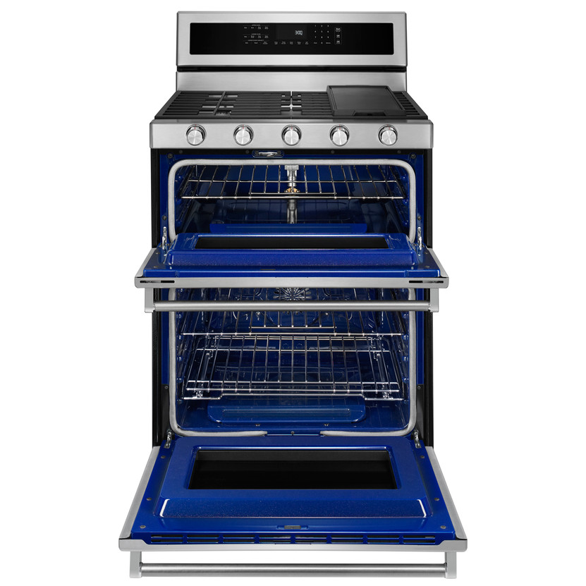 KitchenAid 30 In. Stainless Steel Gas Double Oven Convection Range