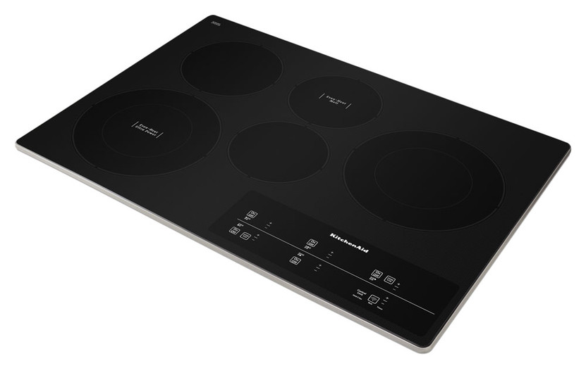 KitchenAid 30-Inch Electric Cooktop with 5 Elements and Touch-Activated Controls In Stainless Steel