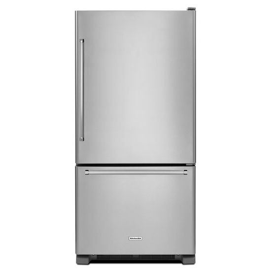 KitchenAid 19 Cu. Ft. Full Depth Bottom Mount Refrigerator 30-Inch Wide Right-Hinge in Stainless Steel