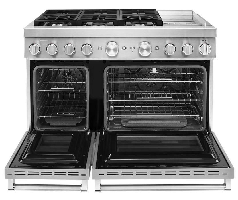 KitchenAid 48 In. Stainless Steel Smart Commercial-Style Dual Fuel Range With Griddle