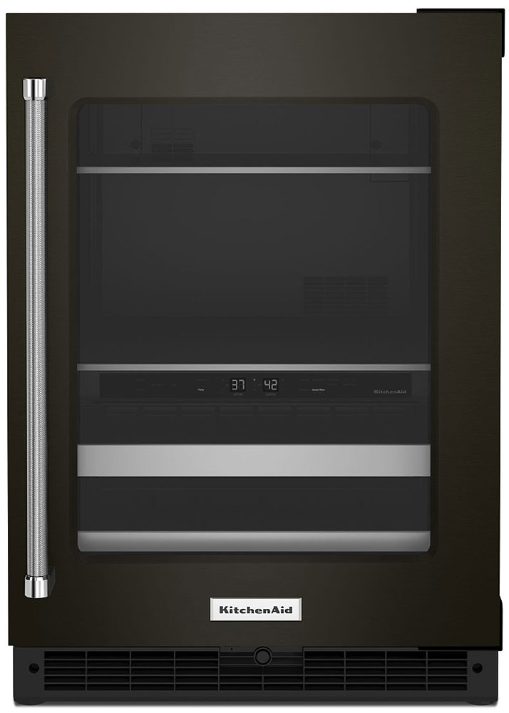 KitchenAid 4.9 Cu. Ft. Beverage Center 24-Inch Wide Right-Hinge in PrintShield Black Stainless Frame