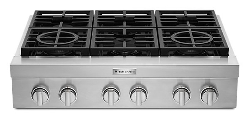 KitchenAid 36 Stainless Steel 6-Burner Commercial-Style Gas Rangetop