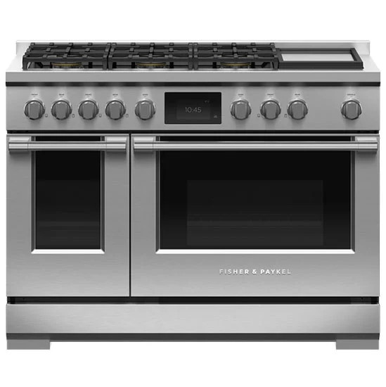 Fisher  Paykel ADA Series 9 48 In. Stainless Steel Dual Fuel Natural Gas Range, 6 Burners With Griddle