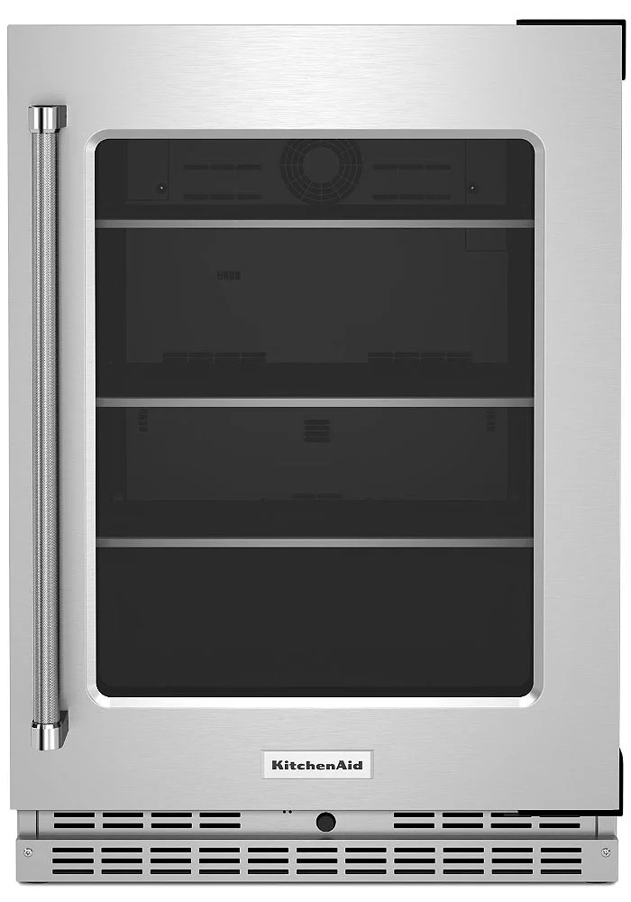 KitchenAid 5.2 Cu. Ft. Undercounter Refrigerator Right-Hinge 24-Inch Wide in Stainless Steel Glass Door
