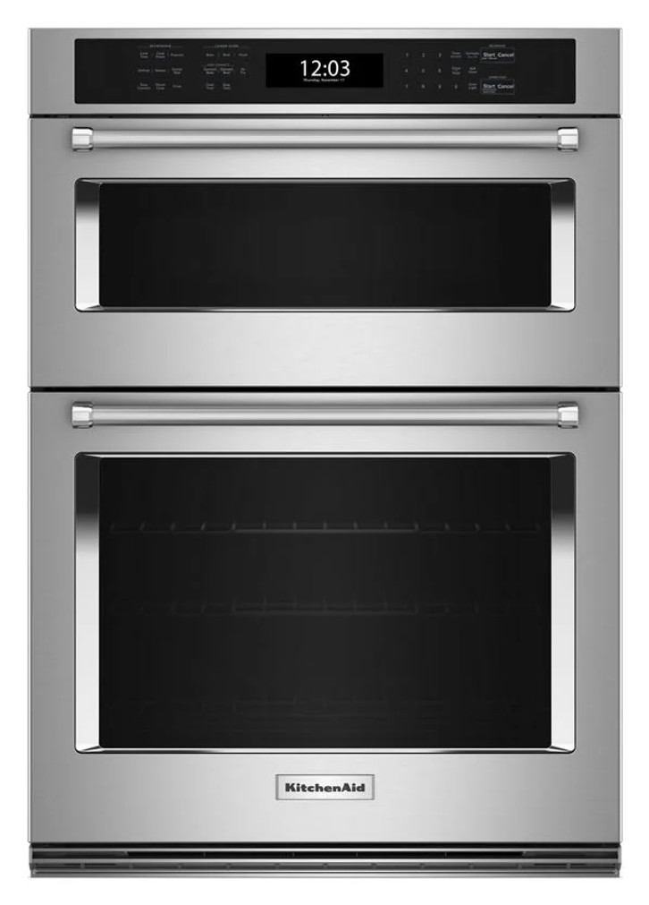KitchenAid Microwave Wall Oven Combination 30 Inch with Air Fry Mode in Stainless Steel