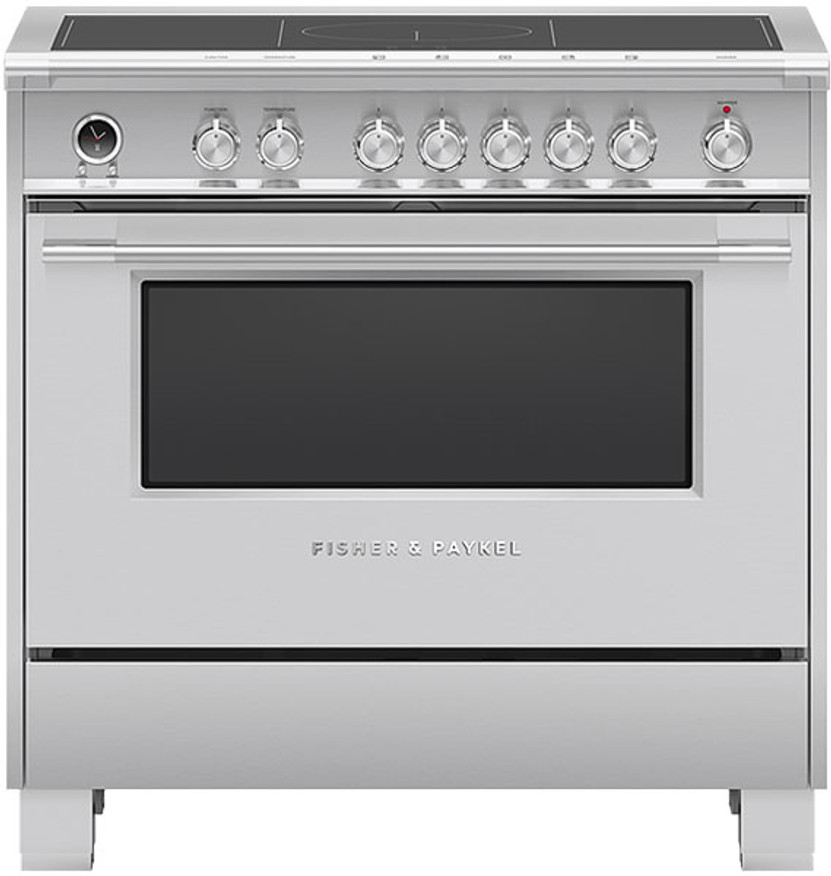 Fisher  Paykel Series 9 Induction Range 5 Zones With SmartZone 36-Inch in Stainless Steel