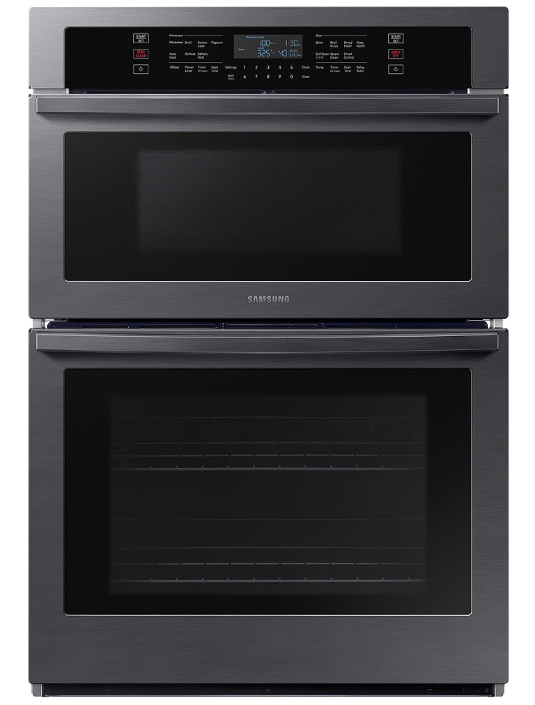 Samsung 30 Fingerprint Resistant Black Stainless Steel Microwave Combination Wall Oven