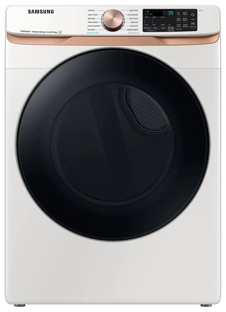 Samsung 7.5 Cu. Ft. Ivory Smart Gas Dryer With Steam Sanitize  Sensor Dry