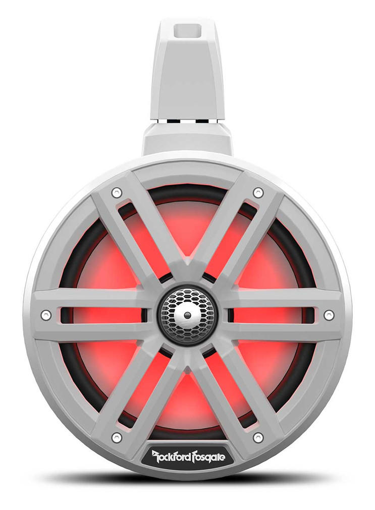 Rockford Fosgate M2 8 Color Optix White Marine 2-Way Wake Tower Speakers Pair