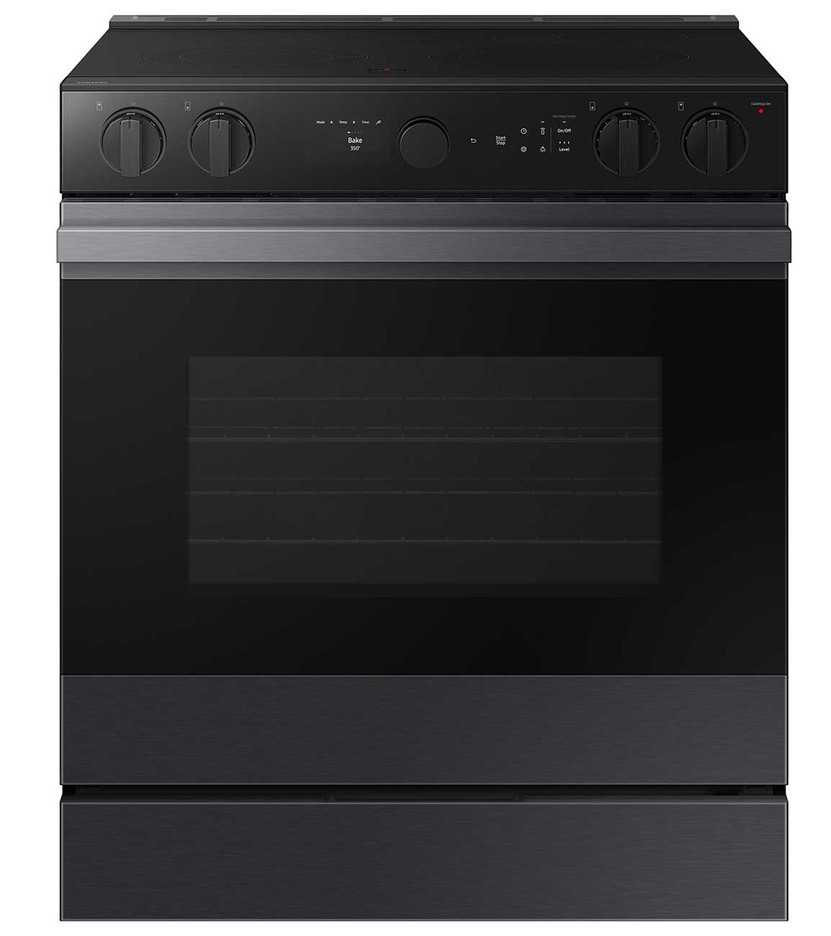 Samsung Bespoke Smart Slide-In Electric Range 6.3 Cu. Ft. with Air Fry in Matte Black Steel