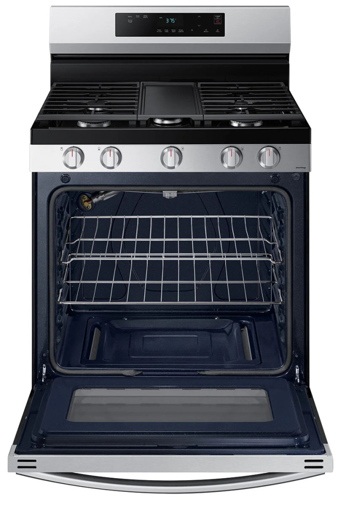 Samsung 6 Cu. Ft. Stainless Steel Smart Freestanding Gas Range With Integrated Griddle