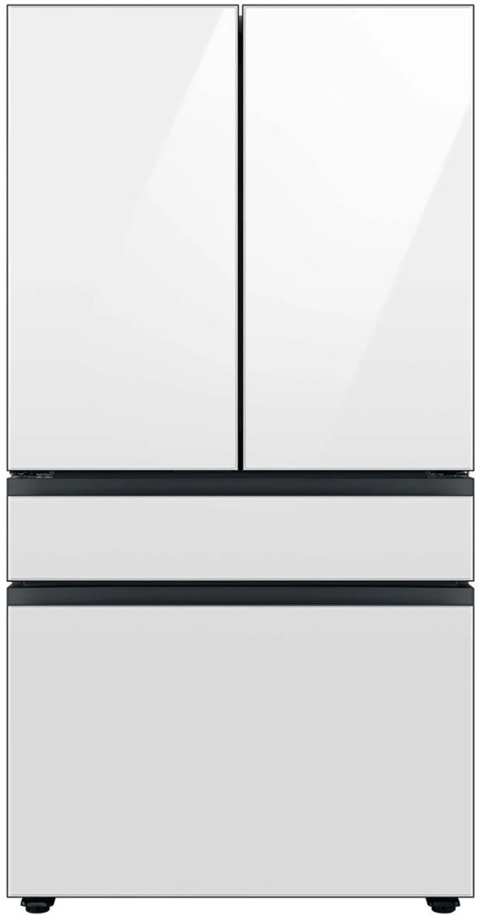 Samsung White Glass BESPOKE 4-Door French Door Refrigerator  Gas Range Package