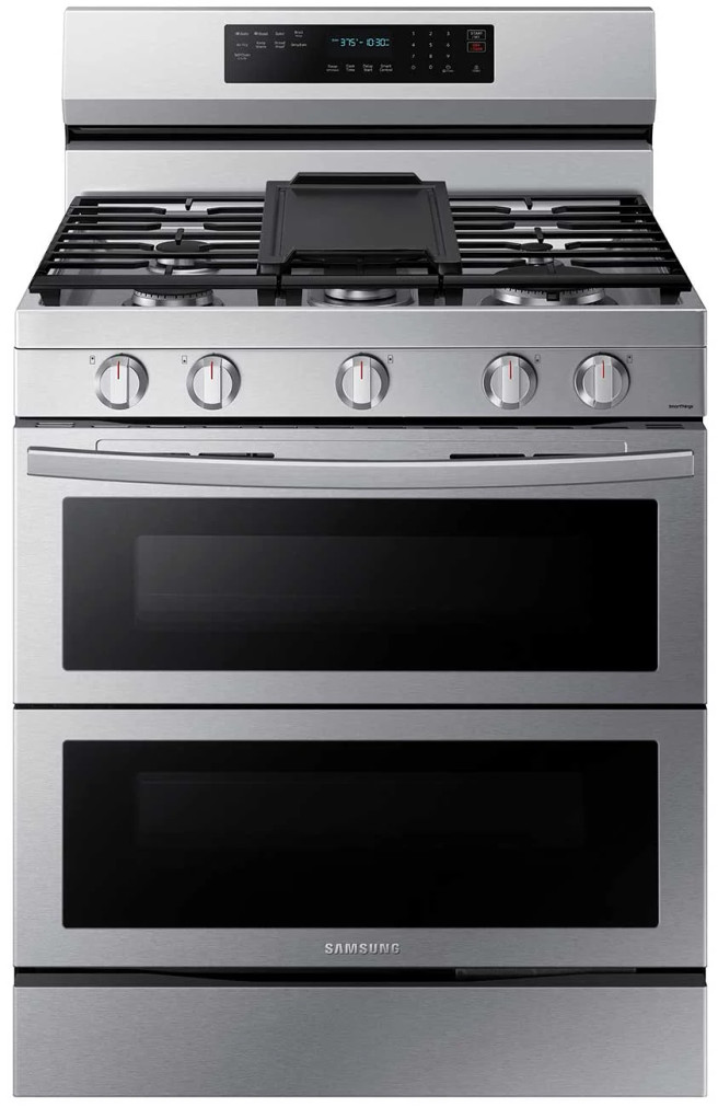 Samsung 6 Cu. Ft. Fingerprint Resistant Stainless Steel Smart Freestanding Gas Range With Flex Duo, Stainless Cooktop  Air Fry