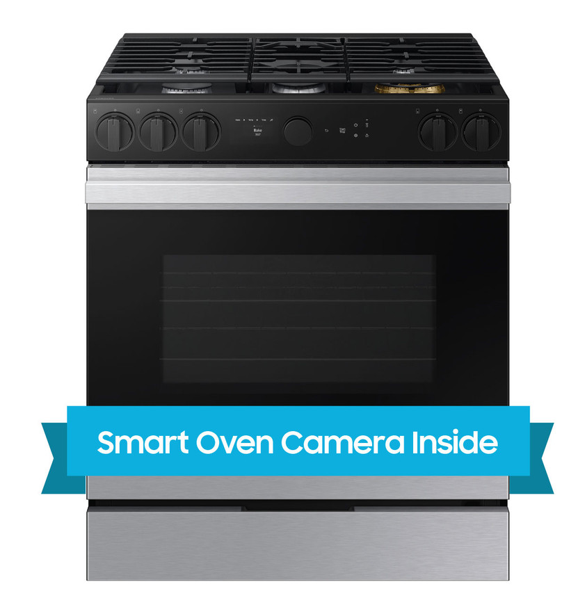 Samsung Slide-In Gas Range Smart Bespoke 6 Cu. Ft. in Stainless Steel