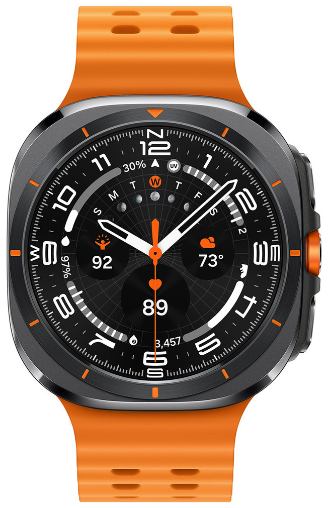 Samsung Galaxy Watch Ultra Smartwatch 47mm LTE Titanium Gray Case with ML Orange Marine Band