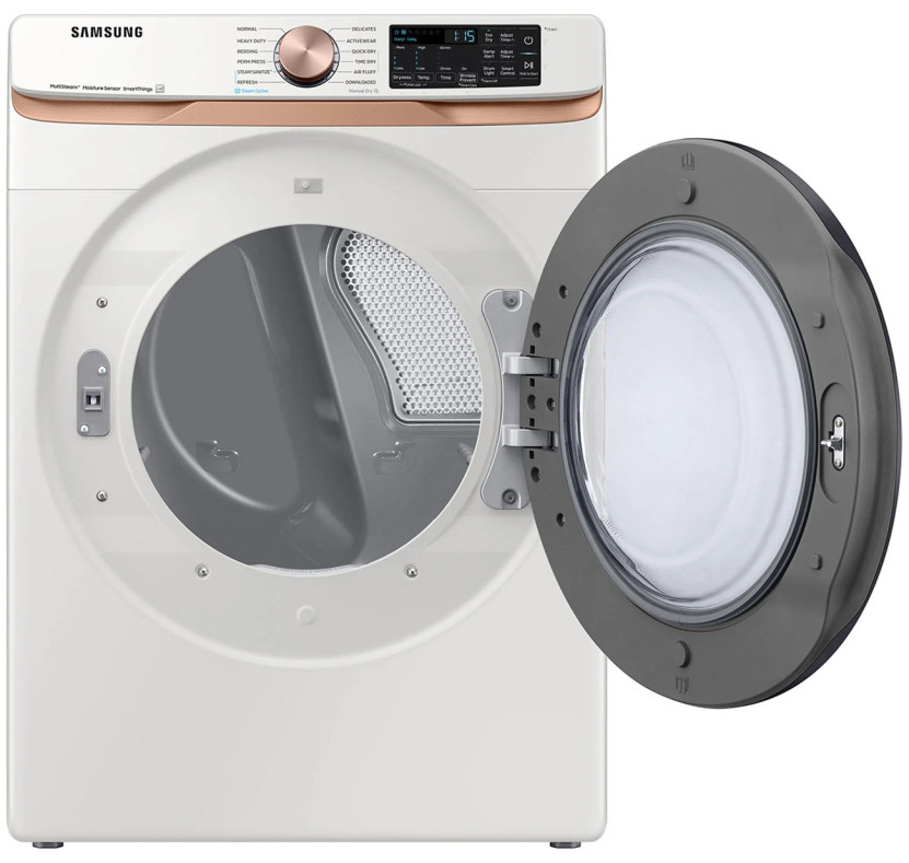 Samsung 7.5 Cu. Ft. Ivory Smart Electric Dryer With Steam Sanitize  Sensor Dry