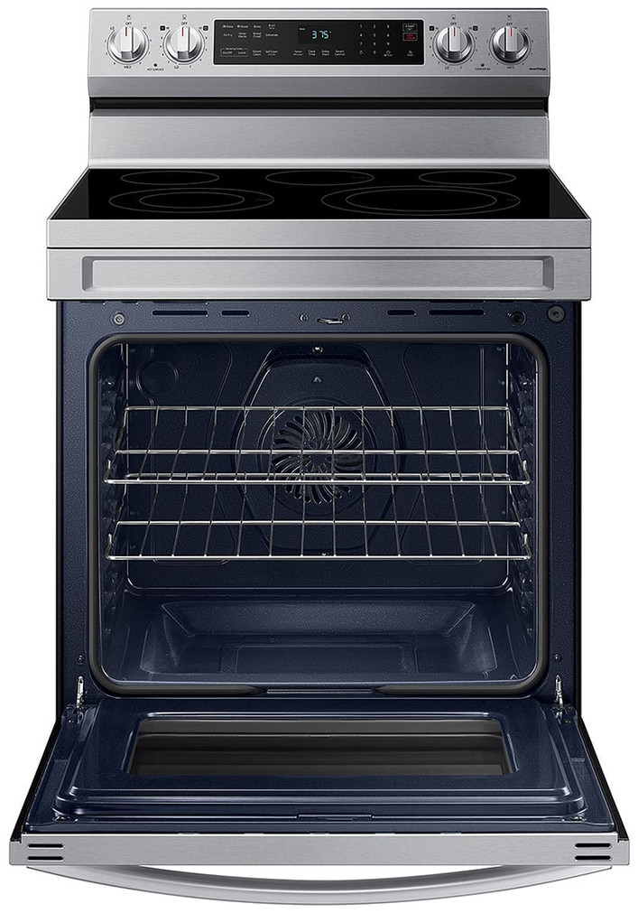 Samsung 6.3 Cu. Ft. Fingerprint Resistant Stainless Steel Smart Freestanding Electric Range With No-Preheat Air Fry  Convection