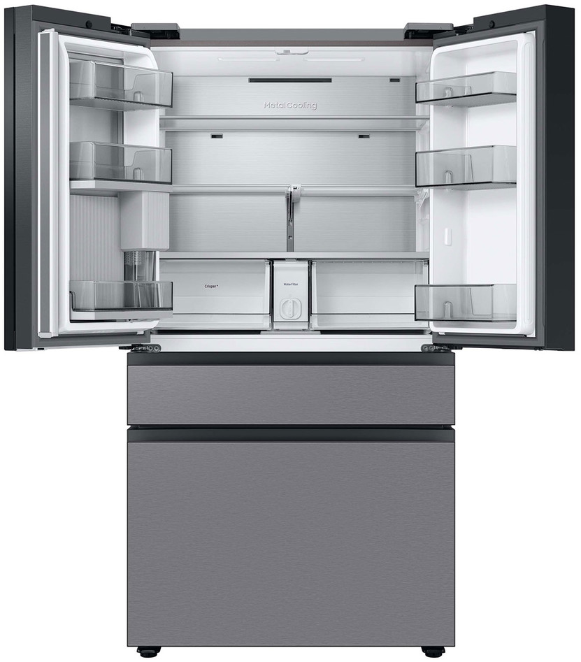 Samsung 23 Cu. Ft. Bespoke Counter Depth 4-Door French Door Refrigerator With Beverage Center 36-Inch Wide in Stainless Steel