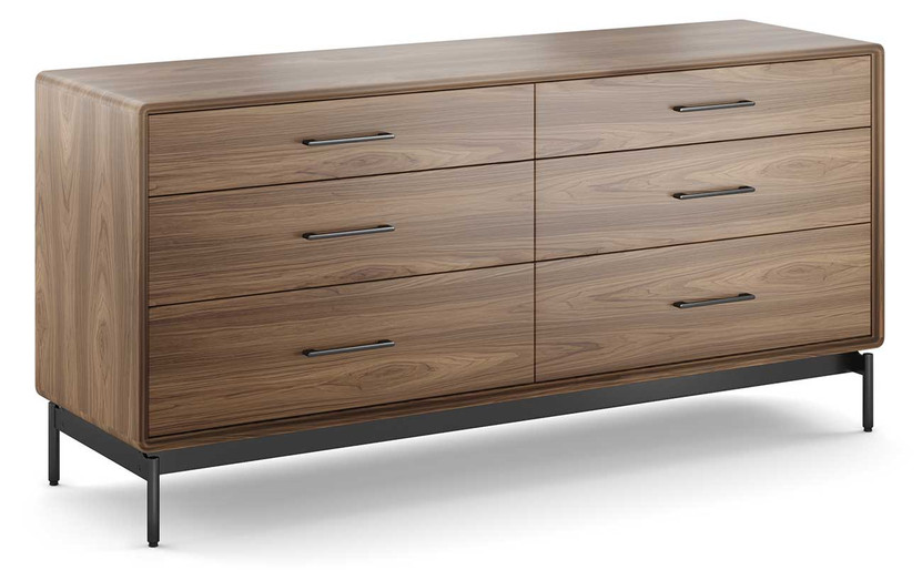 BDI 6-Drawer Dresser in Natural Walnut Finish