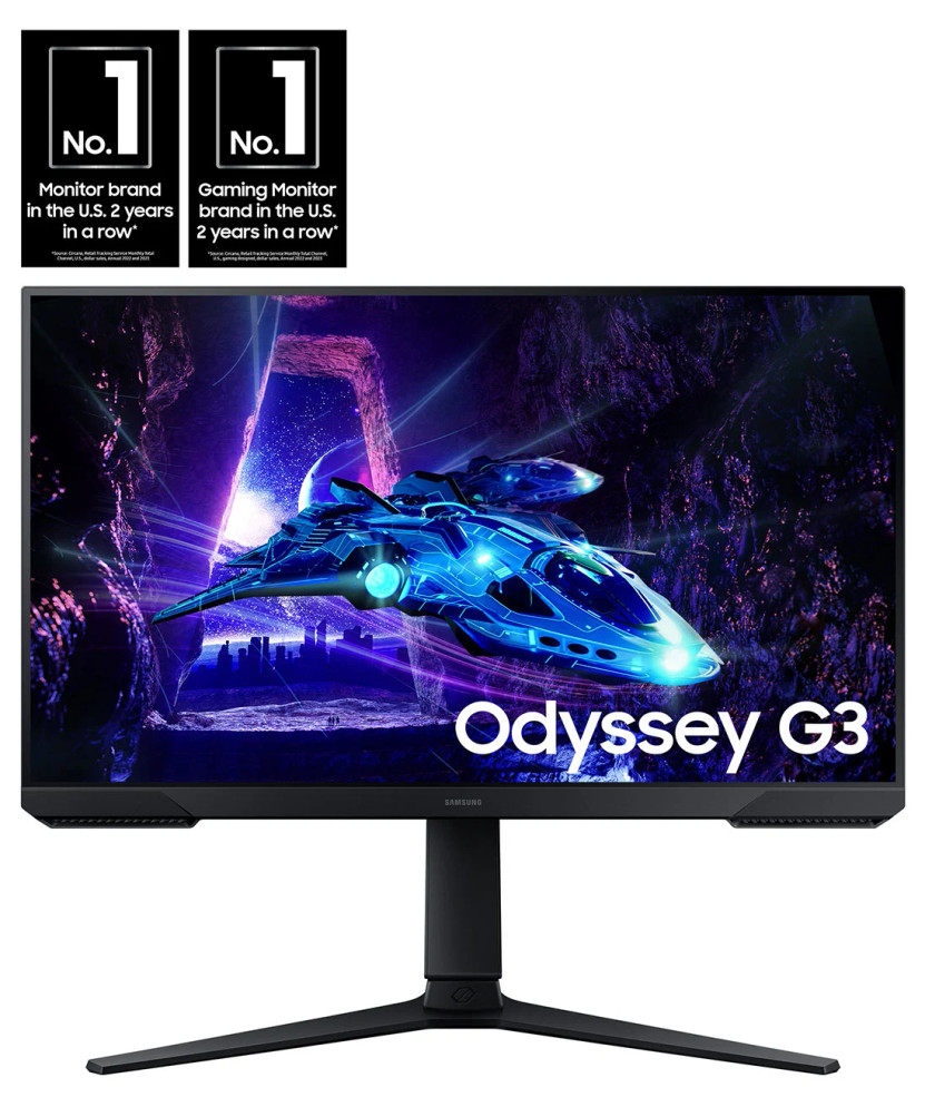 Samsung Odyssey G3 G30D Gaming Monitor 24-inch FHD 180Hz 1ms with Ergonomic Stand in Black