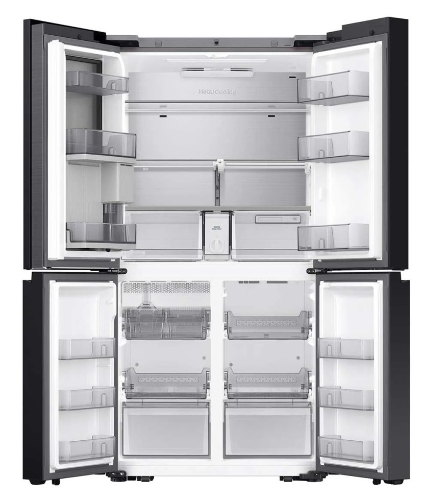 Samsung 23 Cu. Ft. Bespoke Counter Depth 4-Door Flex Refrigerator 36-Inch Wide in Fingerprint Resistant Stainless Steel