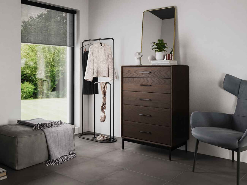 BDI Linq Bedroom Chest with 5 Drawers in Toasted Oak