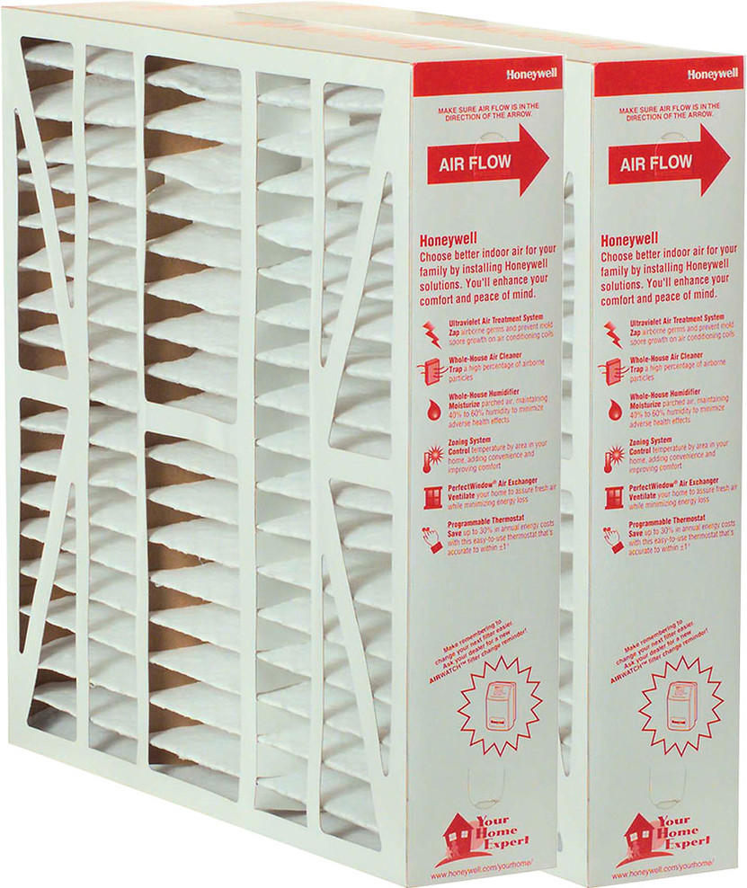 Honeywell 16 x 25 x 4 Inch Media Replacement Air Filter Package x2