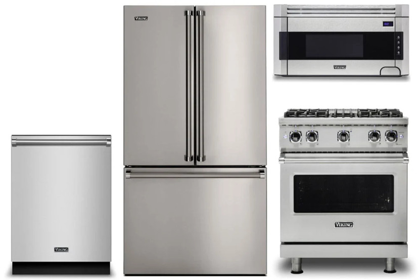 Viking Stainless French Door Refrigerator  Gas Range Package (1)