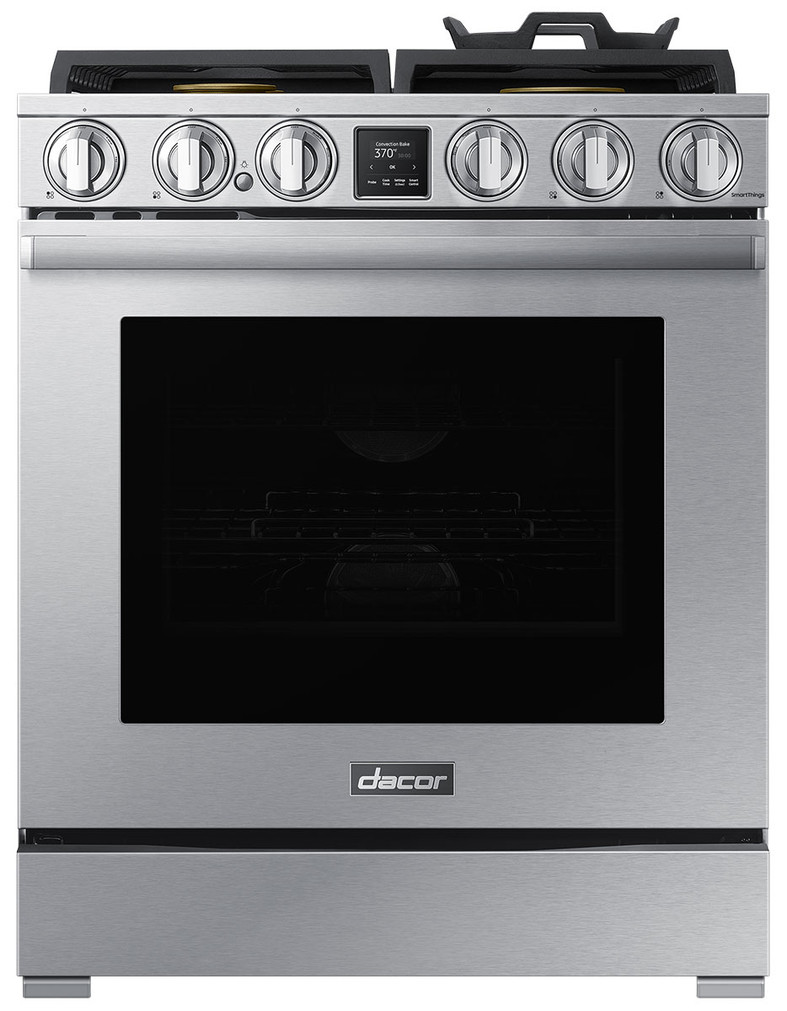 Dacor Transitional 30 In. Silver Stainless Dual Fuel Range