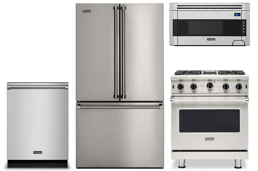 Viking Stainless French Door Refrigerator  Gas Range Package