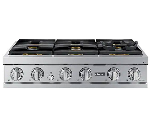Dacor Contemporary 36 Silver Stainless Natural Gas Rangetop