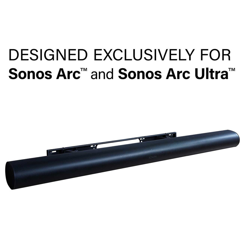 Sanus Black Extendable Soundbar Wall Mount For Sonos Arc Sound Bar