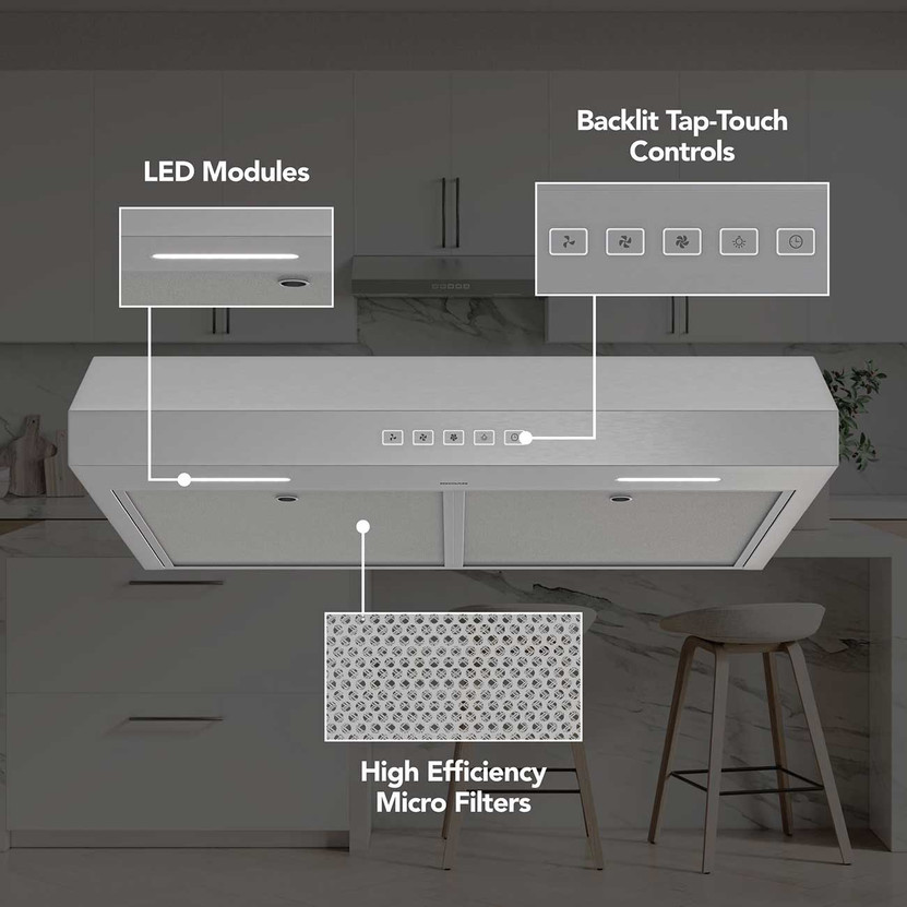 Broan GLA2 Series Under-Cabinet Range Hood 30-Inch Wide in Stainless Steel
