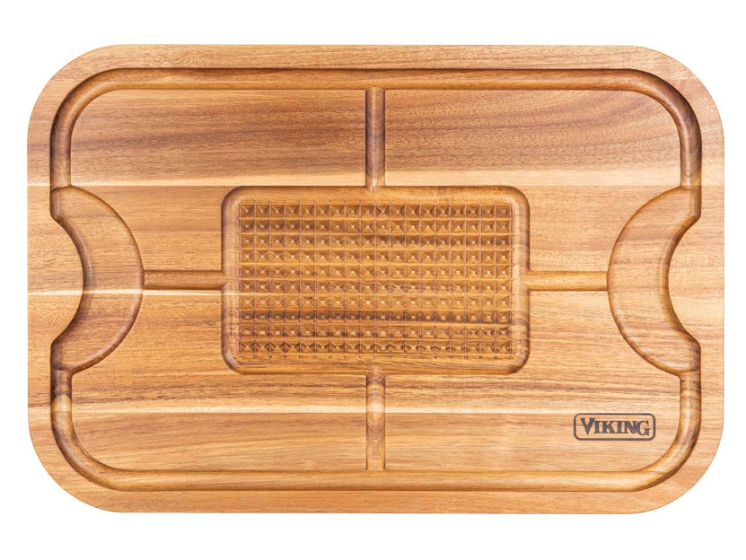 Viking Acacia Carving Board With 3-Piece Carving Set