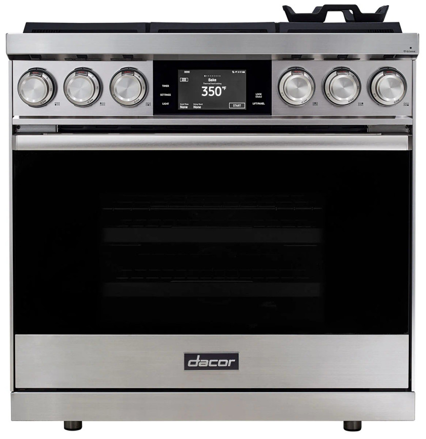 Dacor Contemporary 36 In. Dual-Fuel Steam Range in Stainless Steel