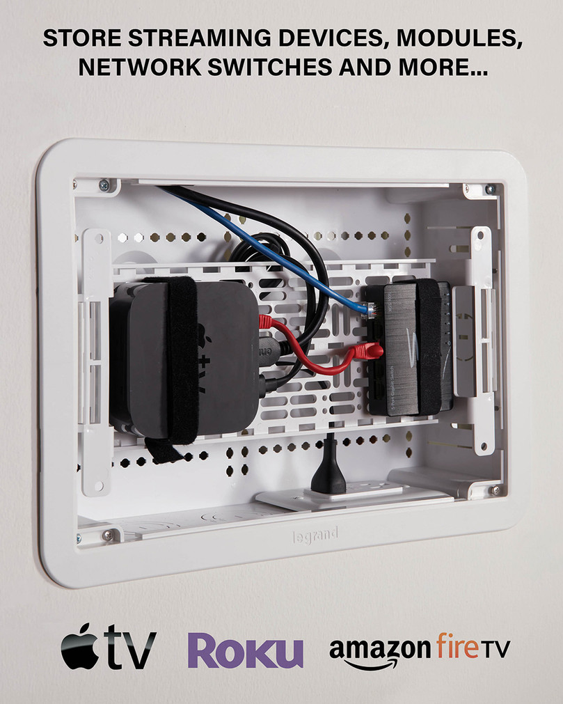 Sanus White 9 TV Media In-Wall Box With Power Supply Kit