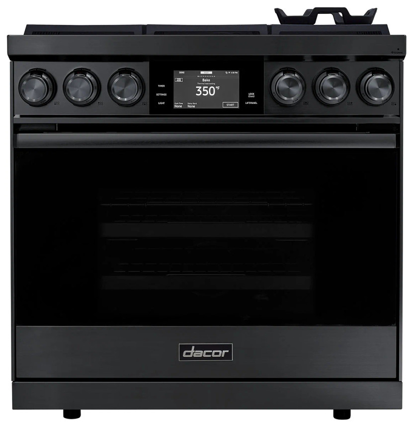 Dacor Contemporary 36 In. Dual-Fuel Steam Range in Graphite Stainless Steel