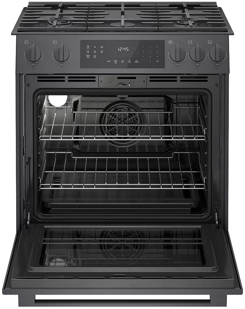 Bosch 800 Series 30 In. Black Stainless Steel Slide-In Gas Range
