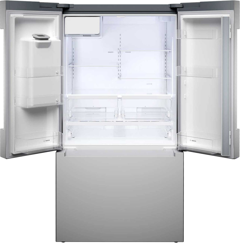Bosch 100 Series 26 Cu. Ft. French Door Bottom Mount Refrigerator 36-Inch Wide in Anti-Fingerprint Stainless Steel