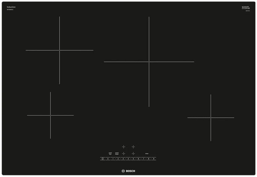 Bosch 500 Series 30 Black Frameless Induction Cooktop