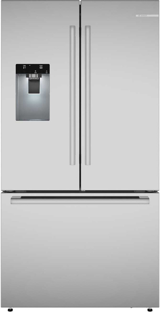 Bosch 500 Series 26 Cu. Ft. French Door Bottom Mount Refrigerator 36-Inch Wide in Anti-Fingerprint Stainless Steel