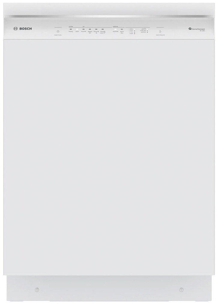 Bosch 300 Series 24-Inch Recessed Handle Dishwasher In White