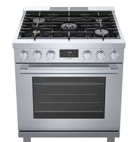 Bosch 800 Series 30 In. Stainless Steel Industrial-Style Gas Range